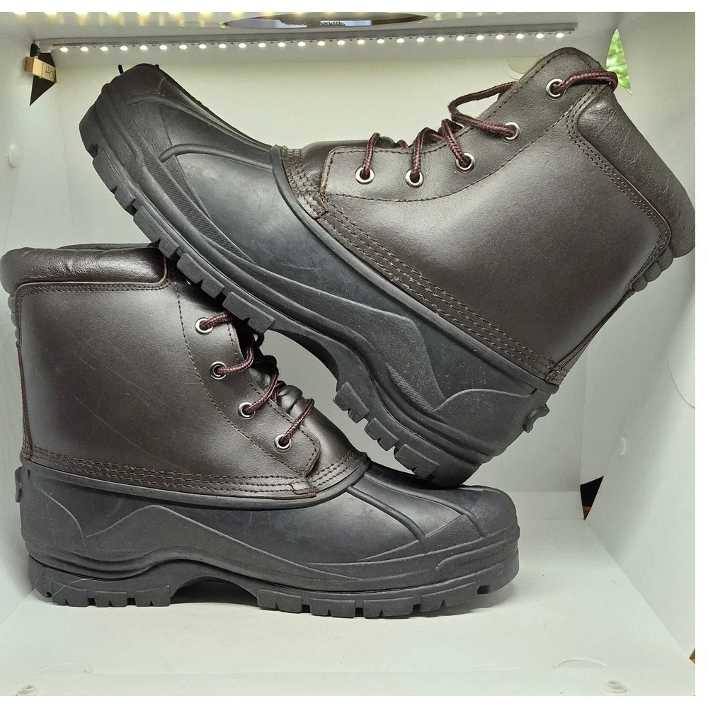 Rugged Exposure Duck Boots Men Size 13 Brown Waterproof Snow Rain Work Boot